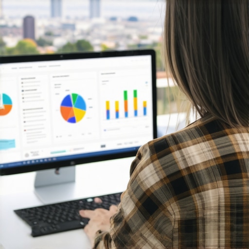 Person analyzing Bakersfield local SEO metrics on computer