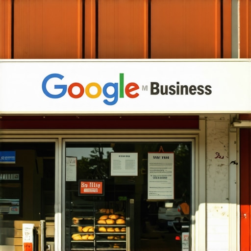 A bakery storefront in Bakersfield with a Google My Business sign displayed outside