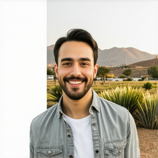 Business owner editing Google My Business profile with Bakersfield background.