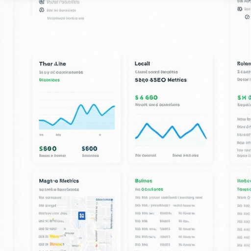 Screenshot of local SEO dashboard with maps and analytics