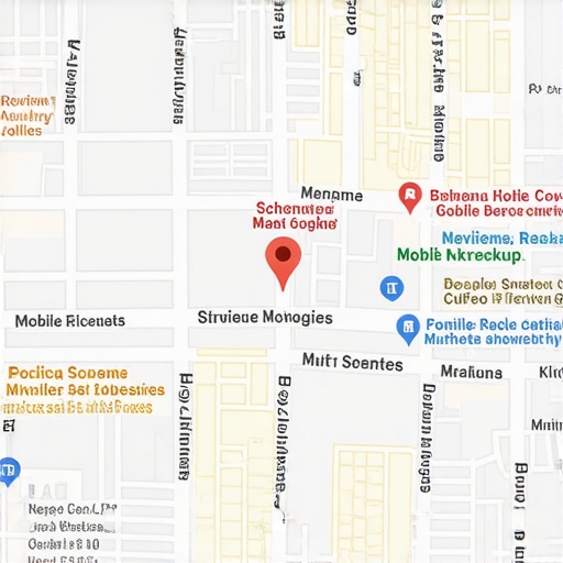 An infographic displaying key factors in California Maps SEO including reviews, schema markup, citations, and mobile responsiveness