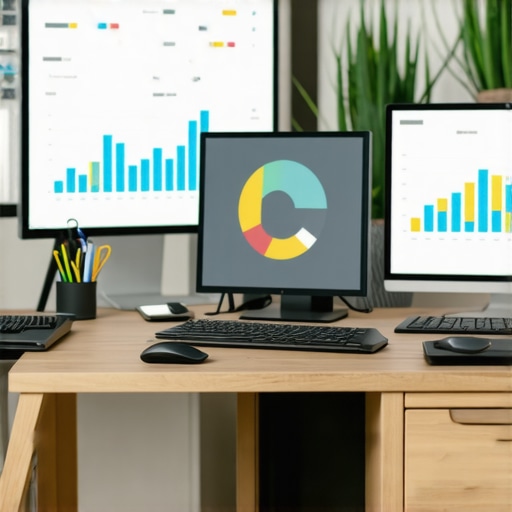 A digital marketing professional analyzing Bakersfield local SEO performance on multiple screens.