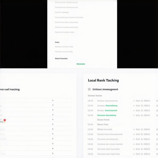 Screenshot of SEO software dashboard with local search metrics and citation data.