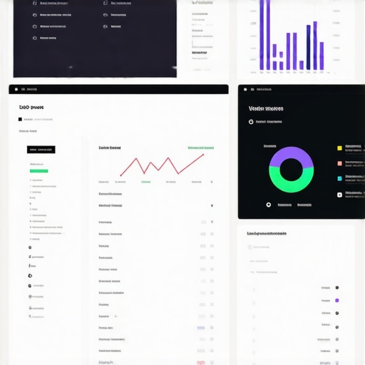 A digital workspace with SEO tools, analytics dashboards, and local search data on multiple screens.